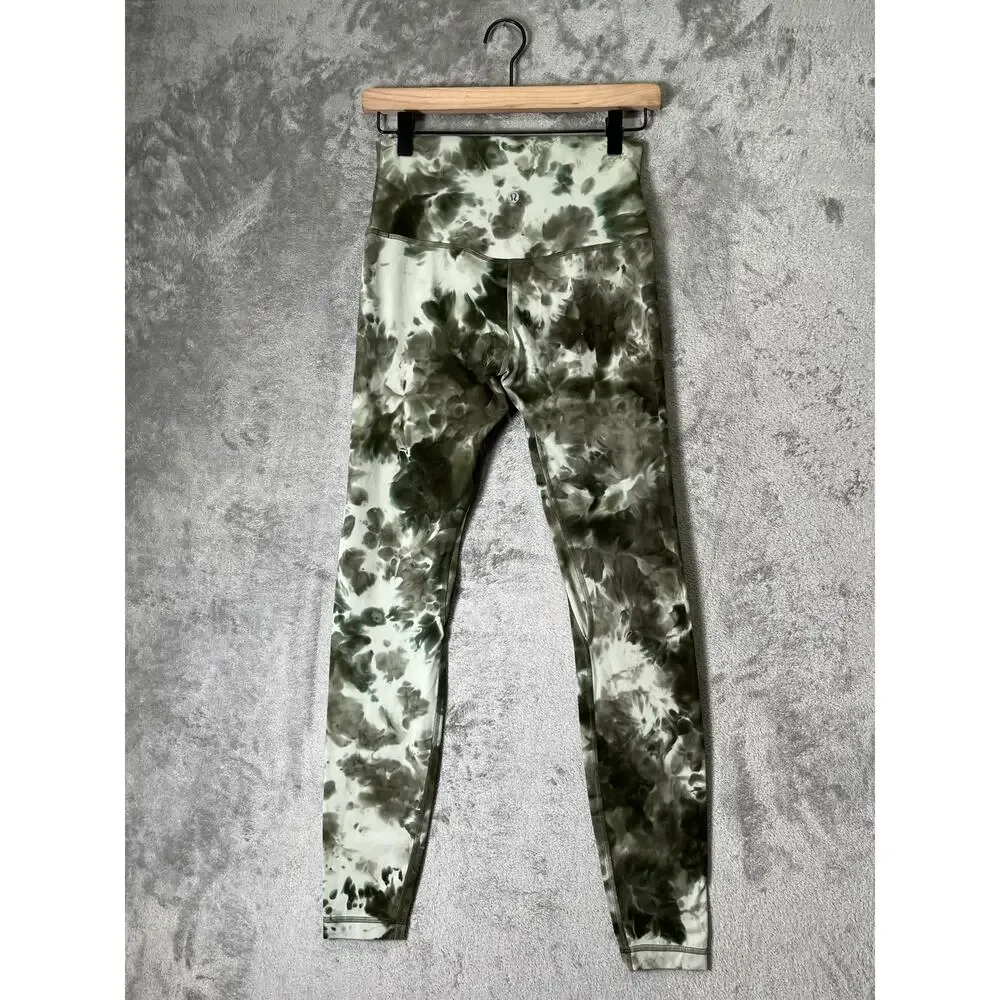 Lululemon Align High-Rise Leggings Olive Green Diamond Dye Tie Dye Yoga Leggings
